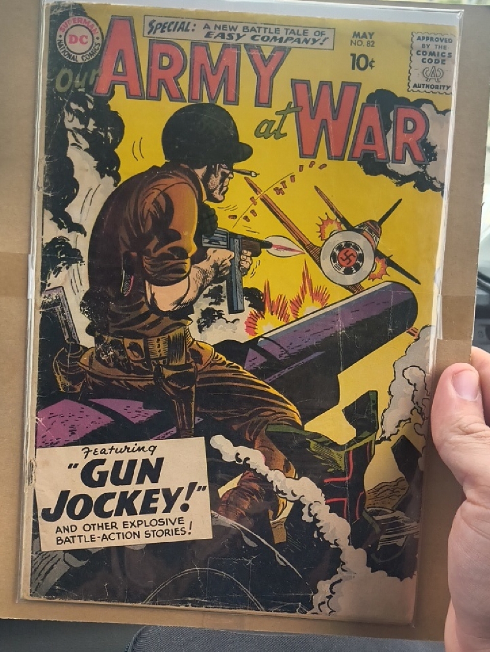 Army at War Vintage Comic Book - Yellow & Purple Cover